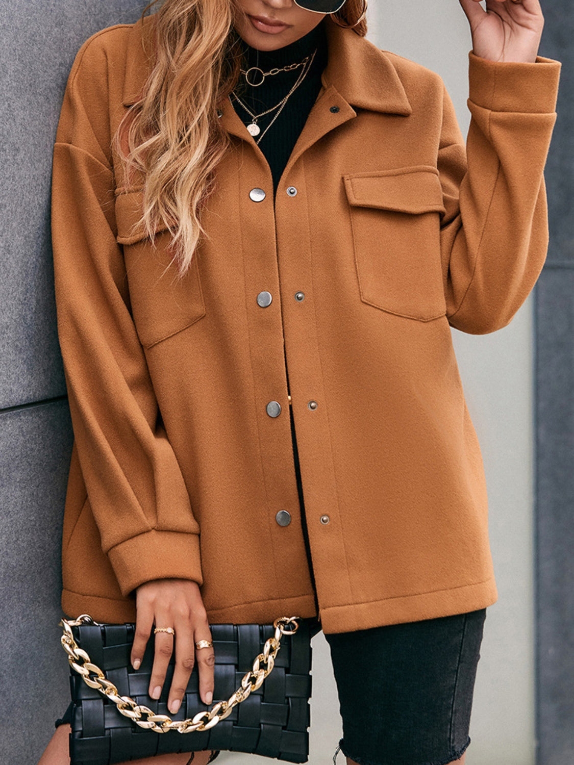 Snap Down Caramel Jacket