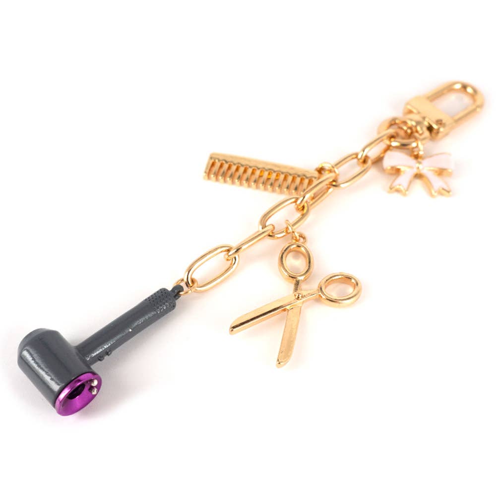 HAIRDRESSER TOOLS OF THE TRADE PURSE CHARM Key Chain
