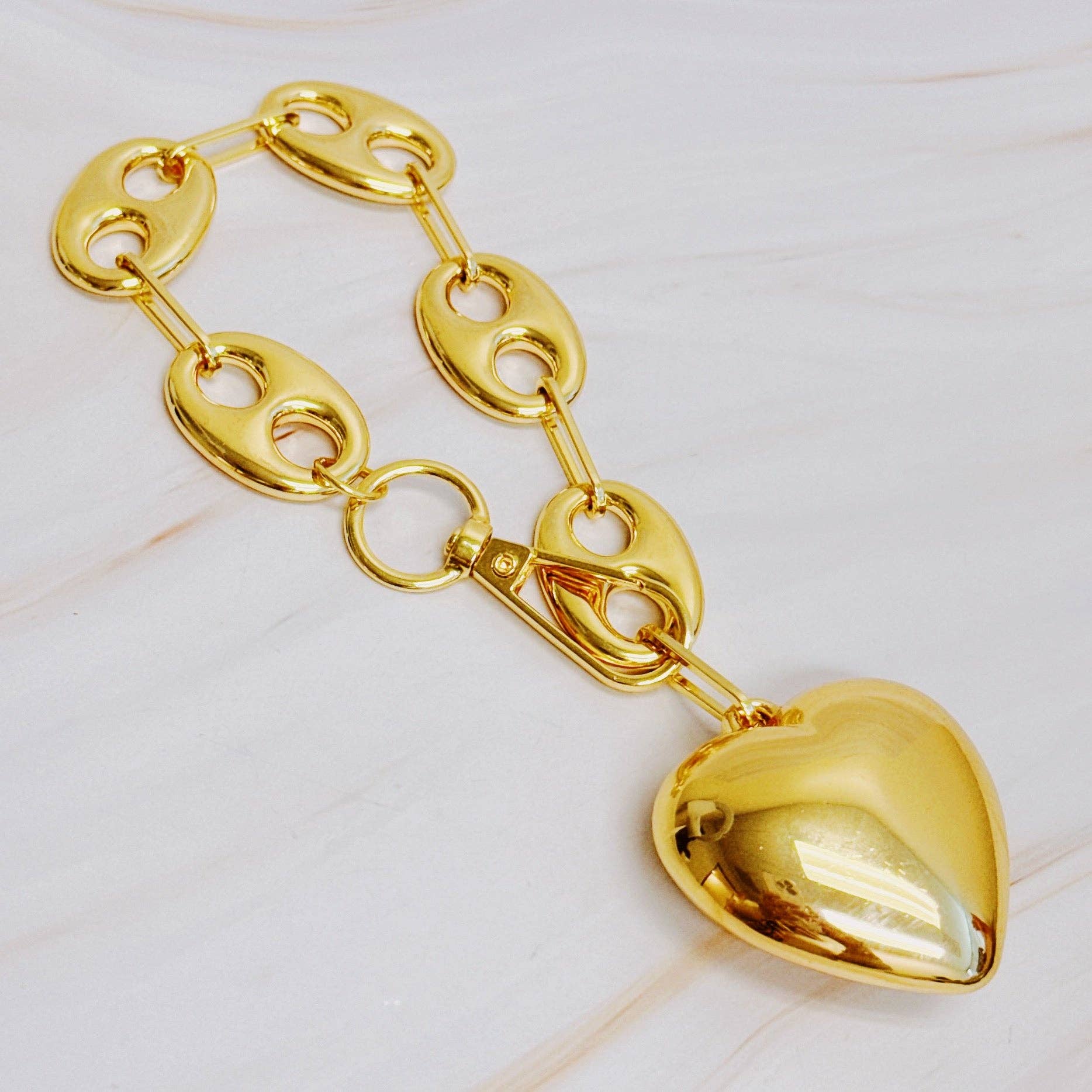 Horse Bits Gold Heart Dangle Purse Charm