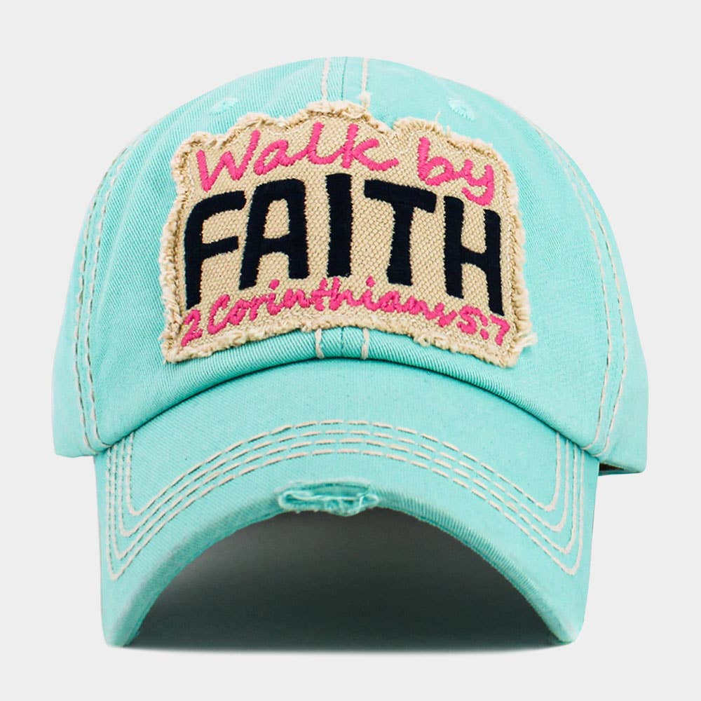 WALK BY FAITH Vintage Baseball Cap