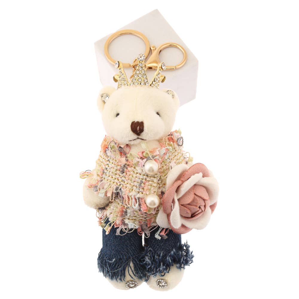 JOIA ACCESSORIES - CUTE TEDDY BEAR WITH RHINESTONE CROWN AND OUTFIT , LVKL 101