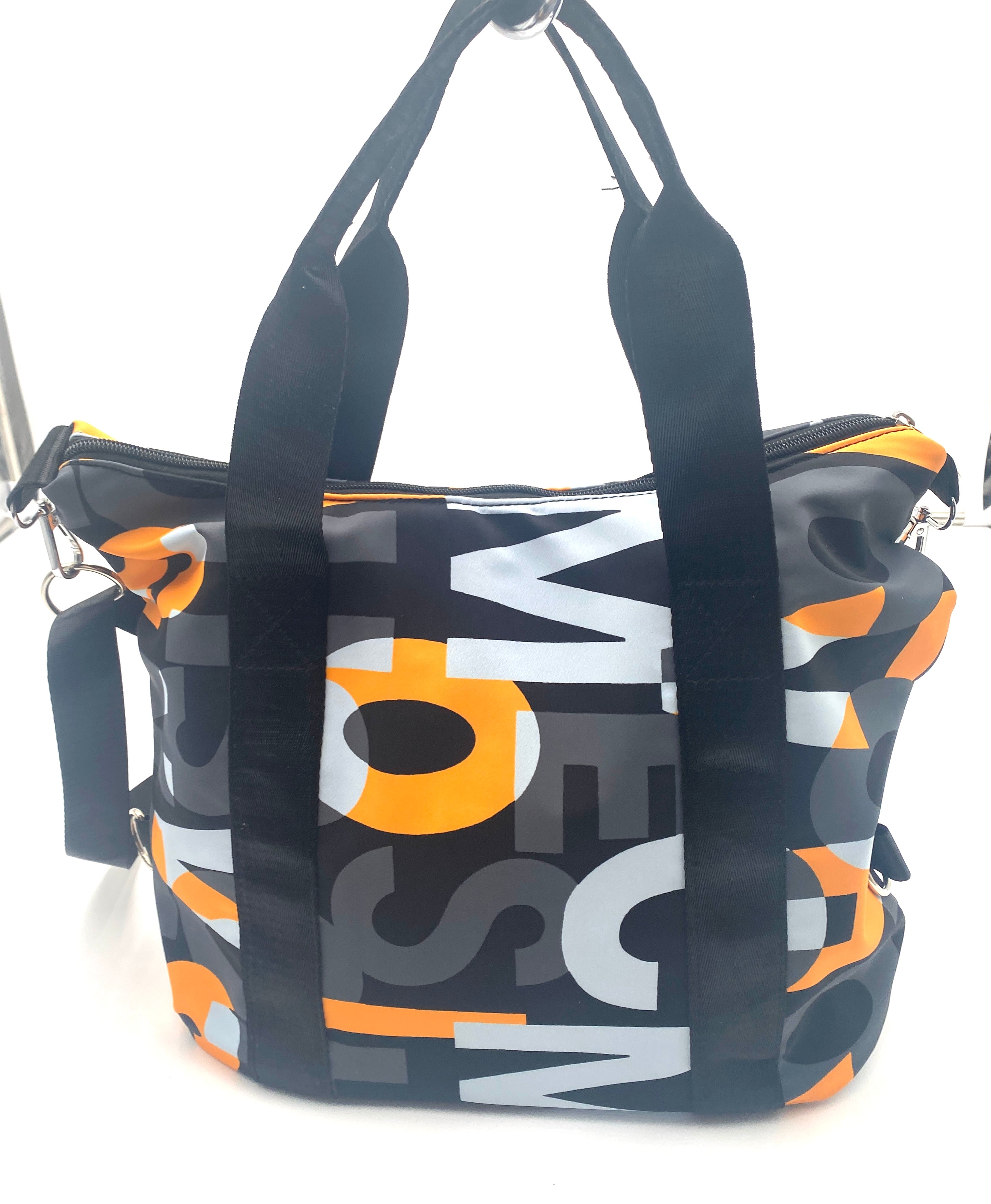 Graffiti Colored Nylon Tote Messenger Bag
