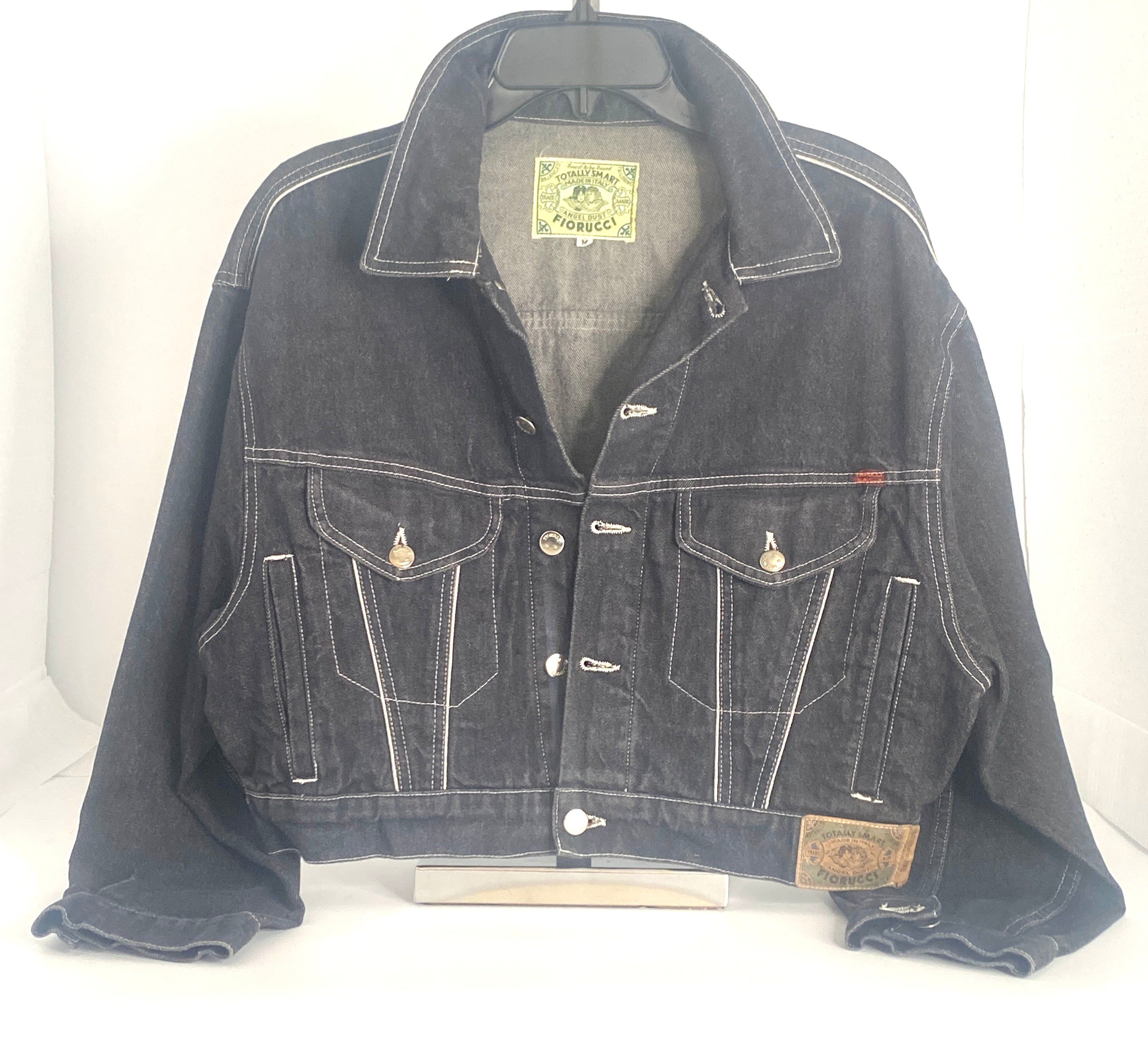 Vintage Fiorucci Black Denim Jacket 80s