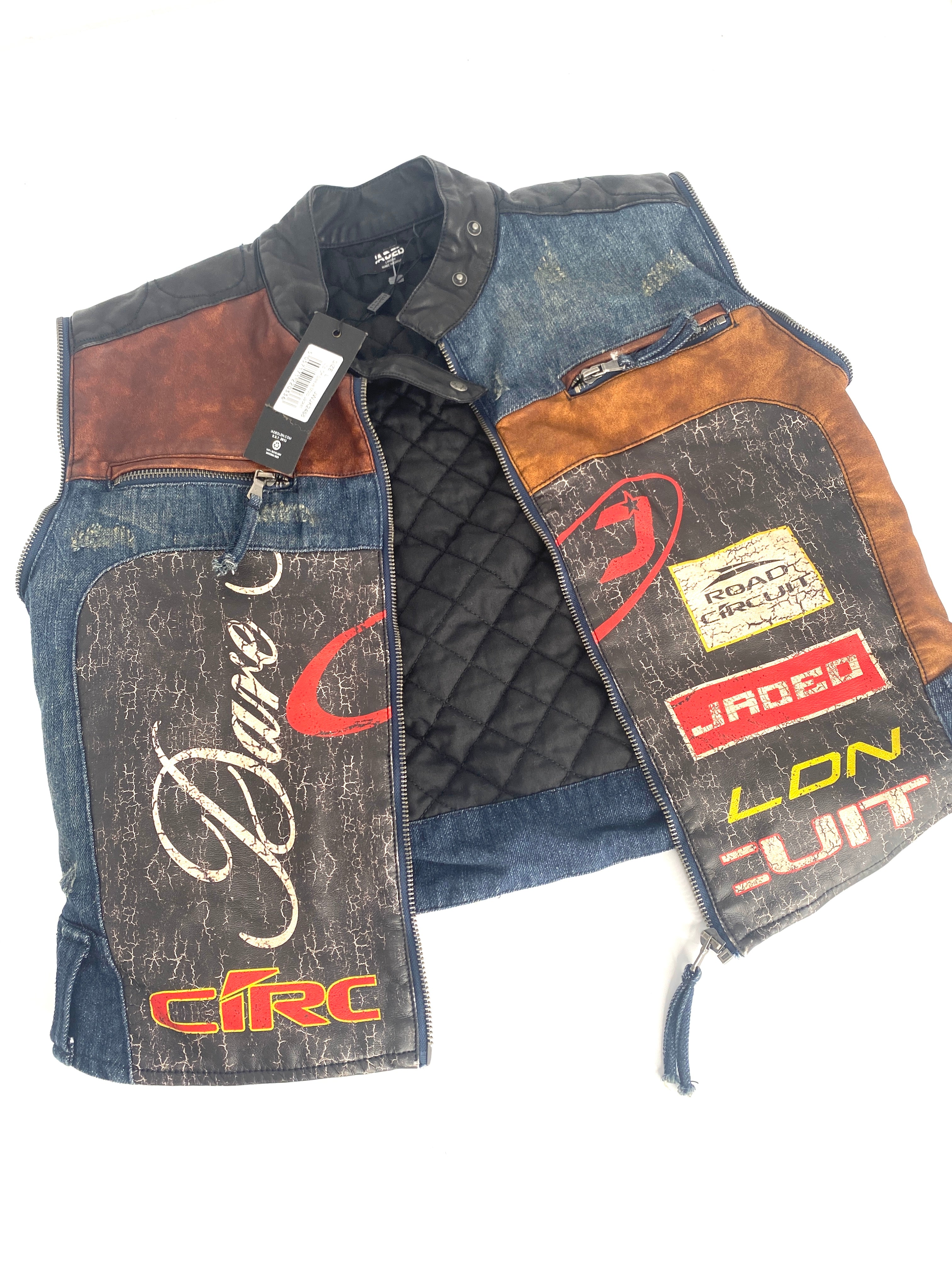 JADED LONDON Womens Moto Vest-Sleeveless