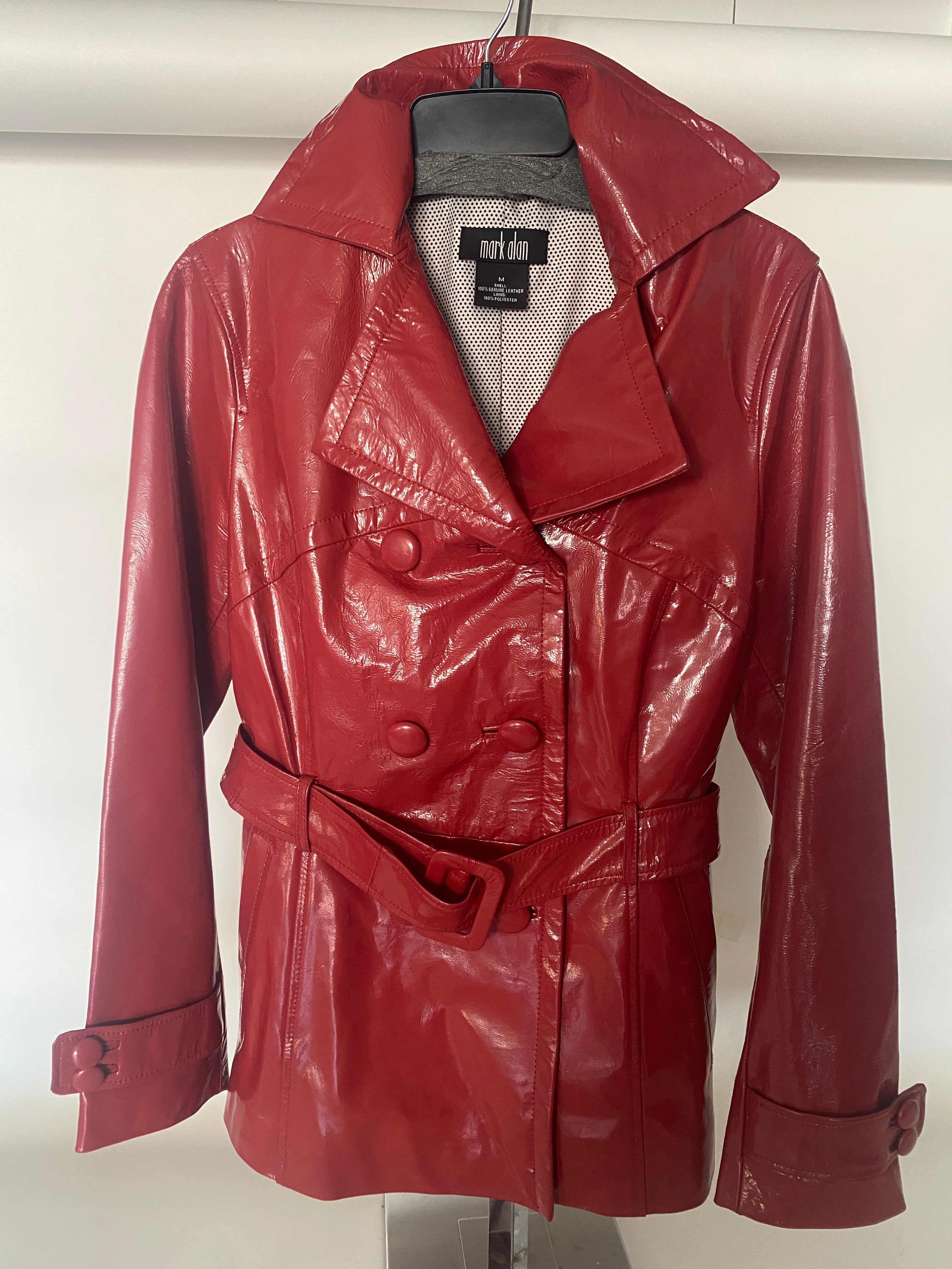 RED PATTON LEATHER TRENCH COAT by Mark Allen '78