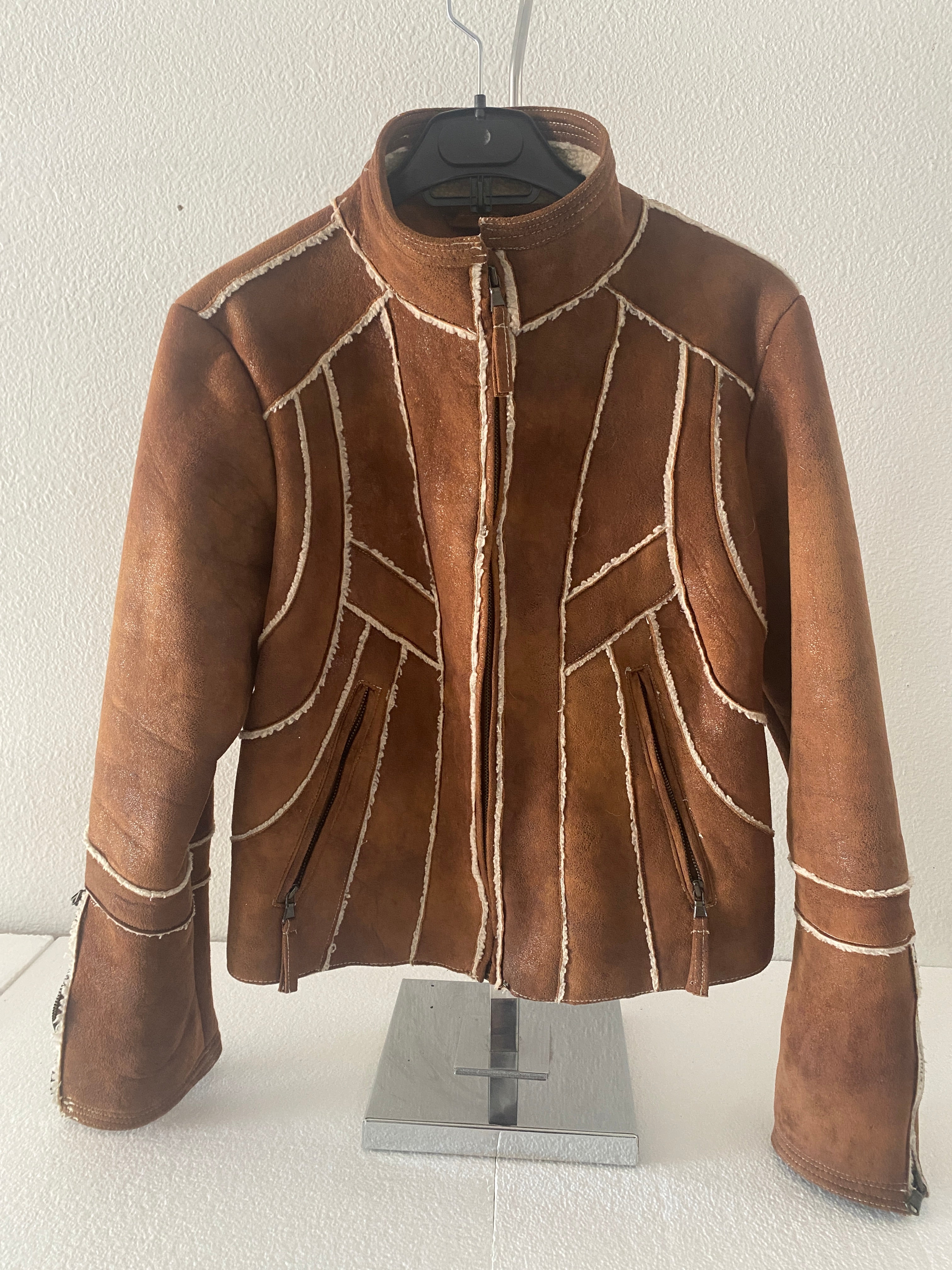 GORGEOUS Suede Sherpa Sherling Leather Jacket Hillard & Hannson 2000