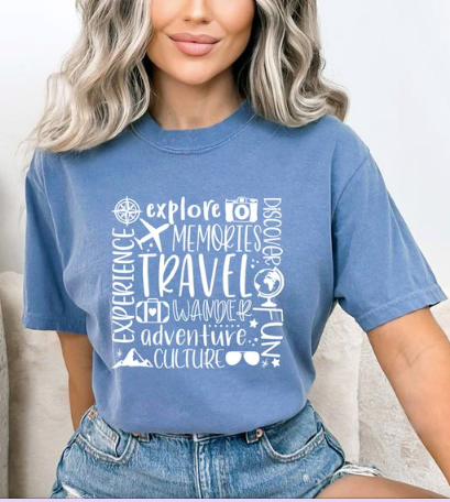 For All You TRAVELERS Distressed Garment Dyed Tee
