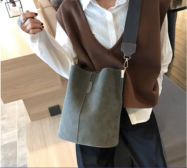 Leather Bucket Bag (Color Options) (Vegan)