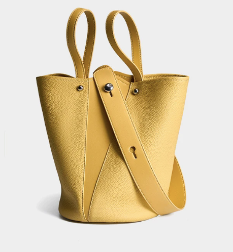 GENUINE LEATHER HOBO BUCKET BAG (Color Options)