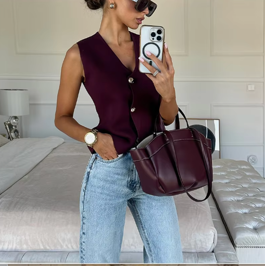 Burgandy Wine Vest