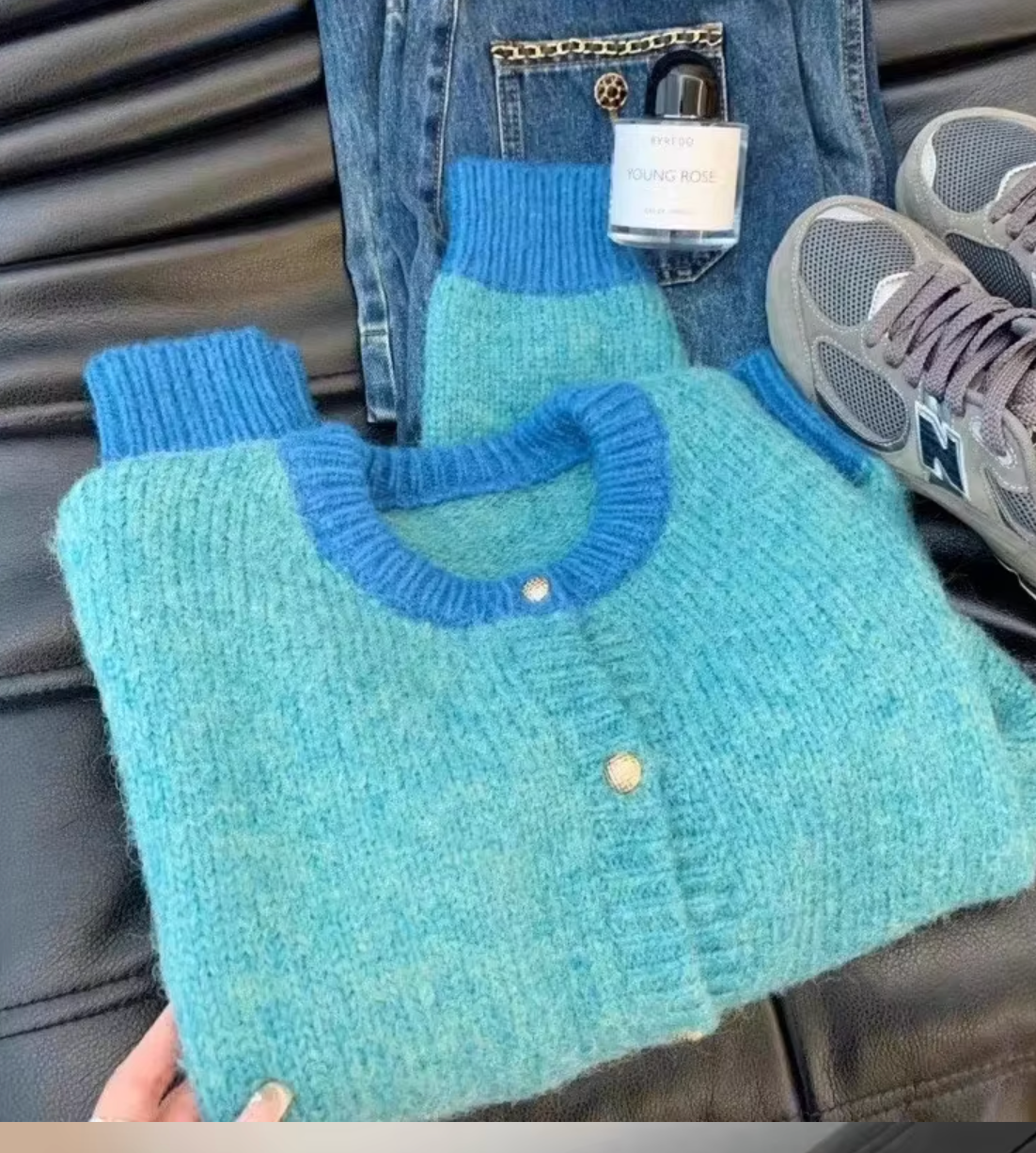 Pastel Robin Egg Blue Cable Knit Cardigan