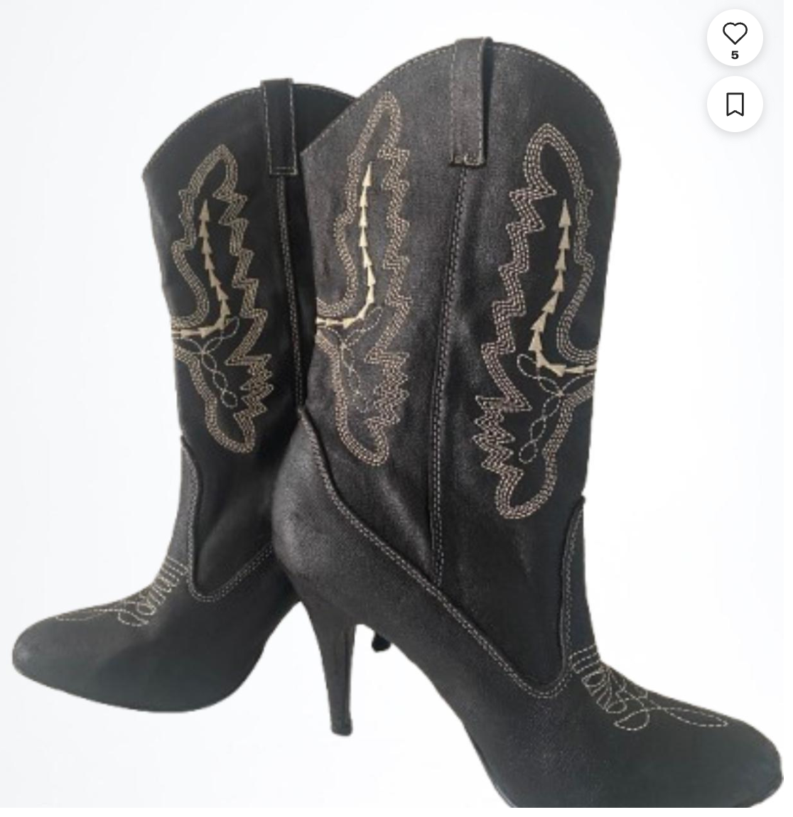 90's Womens Heeled Leather Western Boots