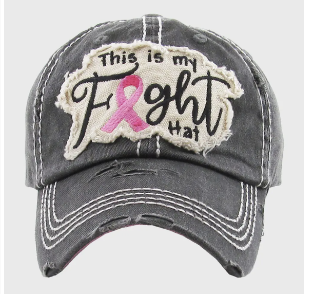 This is MY Fight PINK RIBBON Distressed Baseball Cap