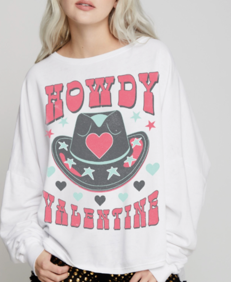 HOWDY VALENTINE SWEATSHIRT 1 LEFT
