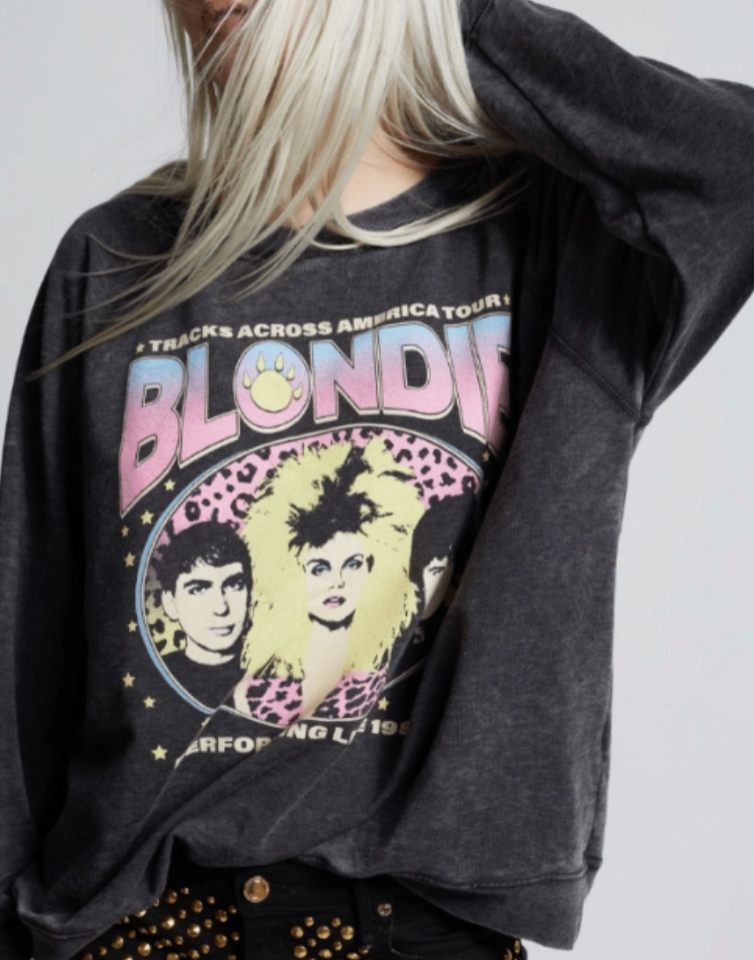 BLONDIE LIVE 1982 DISTRESSED SWEATSHIRT