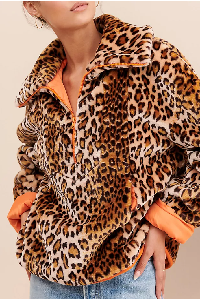 2015 Anthropology J.O.A LEOPARD PULLOVER JACKET