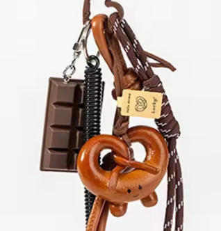 PRETZEL and CHOCOLATE Lovers Purse Charm