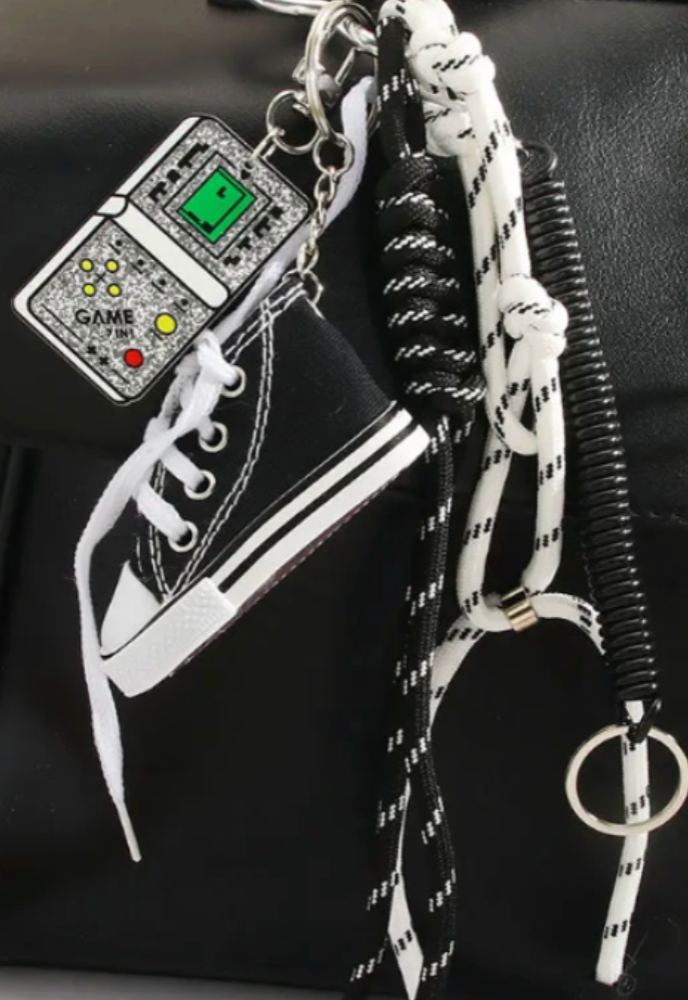HIGH TOP Black Sneaker Scoreboard Purse Charm
