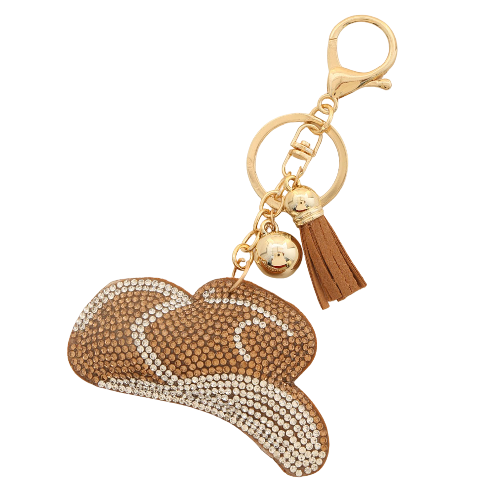 COWBOY HAT RHINESTONE PURSE CHARM KEYCHAIN
