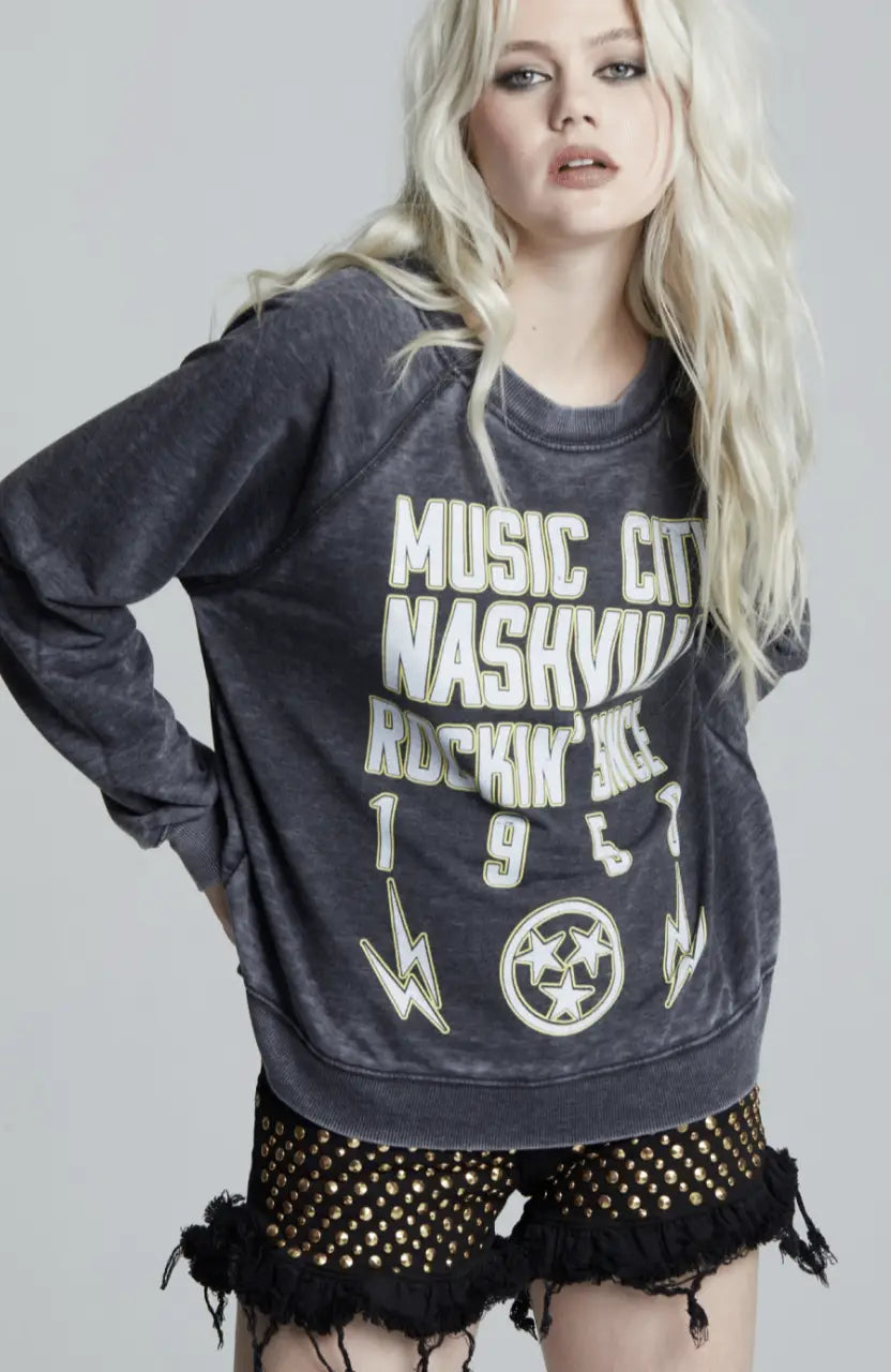 NASHVILLE Music City Hall 1950 Burnout Sweatshirt