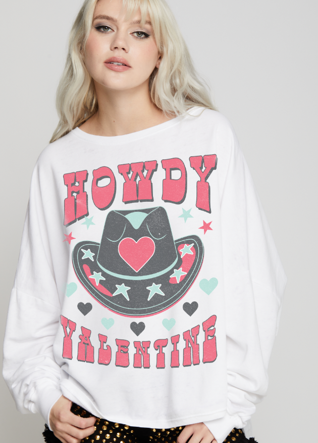 302626 - 130 Howdy One Size Fleece Sweatshirt: ONE SIZE / White