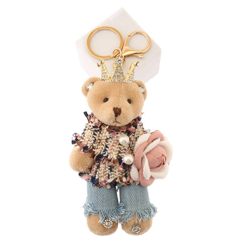 JOIA ACCESSORIES - CUTE OUTFIT TEDDY BEAR WITH RHINESTONE CROWN EARR, LVKL 102