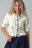 Stunning Short Sleeve Button Waist Crop Cardigan