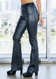 Vibrant M.i.U - Metallic Bootcut Pants: 3 / Black