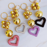 It Girl Glam Heart Bauble Key Chain Purse Charm (Color Options)