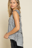 Oversize Sleeveless Mineral Wash Tshirt (Color Options) POL