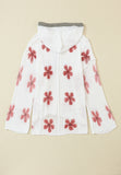 Pink Flower Hoodie Knit Top