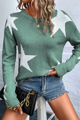 Star Cable Knit Sweater (Color Options)