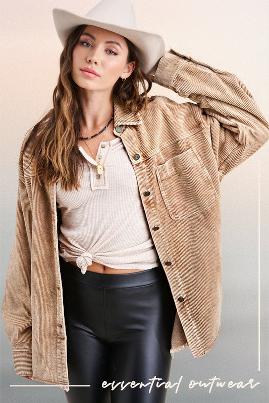 Chelsie Washed Corduroy Jacket (Color Options) ALMOST GONE :(