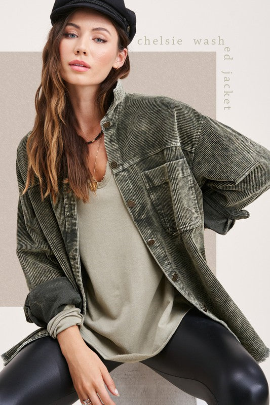 Chelsie Washed Corduroy Jacket (Color Options) ALMOST GONE :(