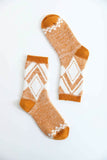 Blended Faux Mohair Diamond Pattern  Crew Socks (Color Options)