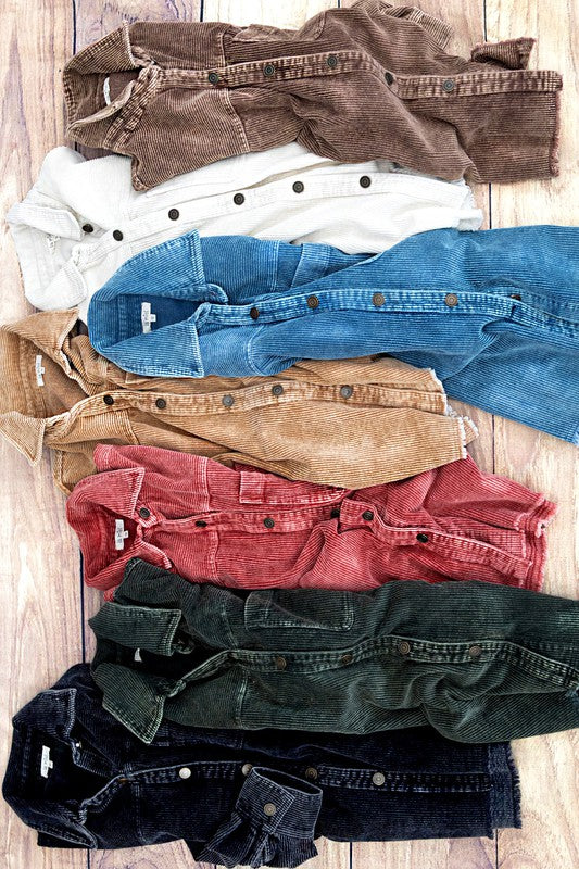 Chelsie Washed Corduroy Jacket (Color Options) ALMOST GONE :(