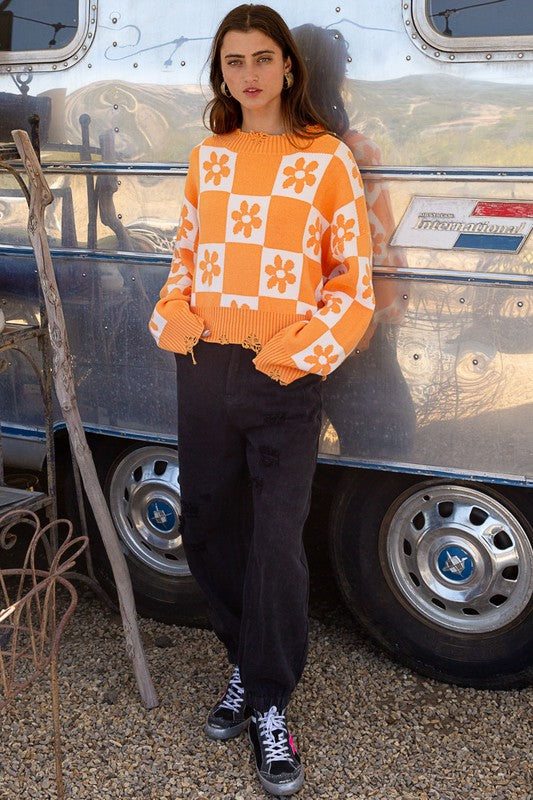 DAISY KNIT OVERSIZE SWEATER  by POl (Color Options)