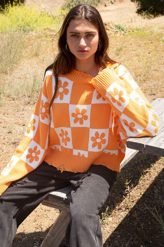 DAISY KNIT OVERSIZE SWEATER  by POl (Color Options)