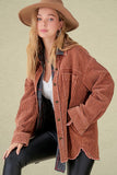 Daisy Corduroy Shacket  Raw Edge  (Color Options)