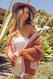 COLOR BLOCK OVERSIZED CARDIGAN SWEATER