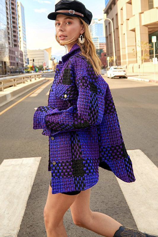 Peyton Plaid VIOLET Jacket (Color Options)