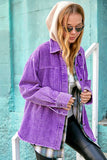 Daisy Corduroy Shacket  Raw Edge  (Color Options)
