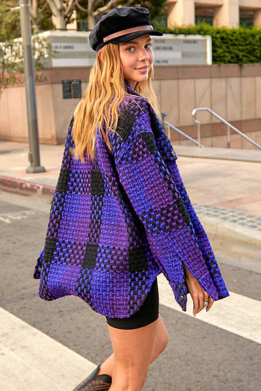 Peyton Plaid VIOLET Jacket (Color Options)
