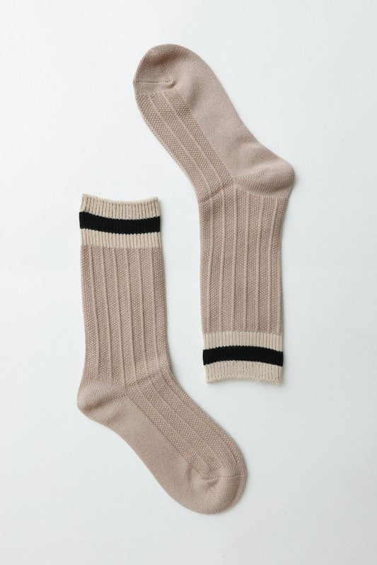 Color Block Winter Crew Socks COZY (Color Options)