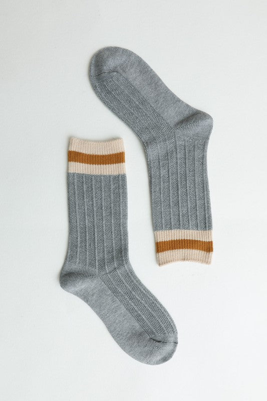 Color Block Winter Crew Socks COZY (Color Options)