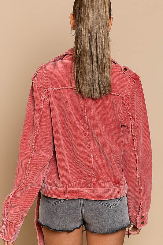 Distressed Corduroy Rider Jacket (Color Options)