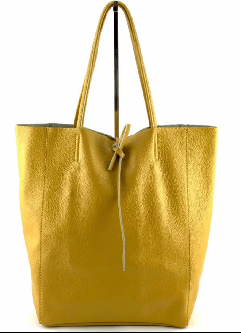 Mustard Leather Tote MADE IN  ITALY DROPS AUG 23
