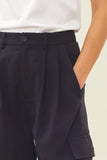 WIde Legged Pleated Cargo Trousers