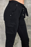 BLACK CARGO JOGGER PANTS Made in Italy