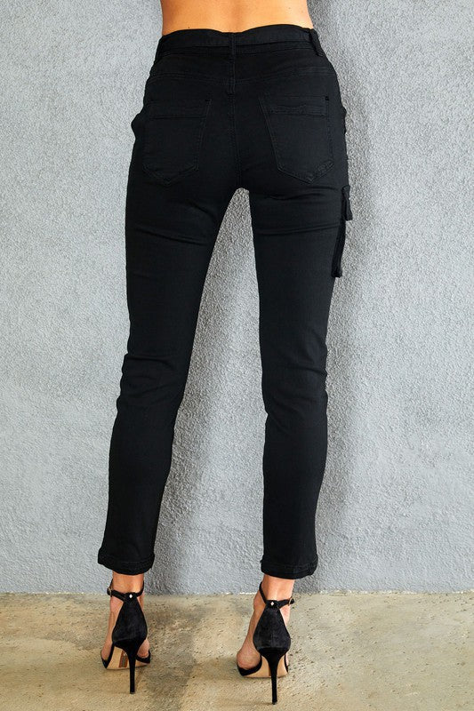 BLACK CARGO JOGGER PANTS Made in Italy